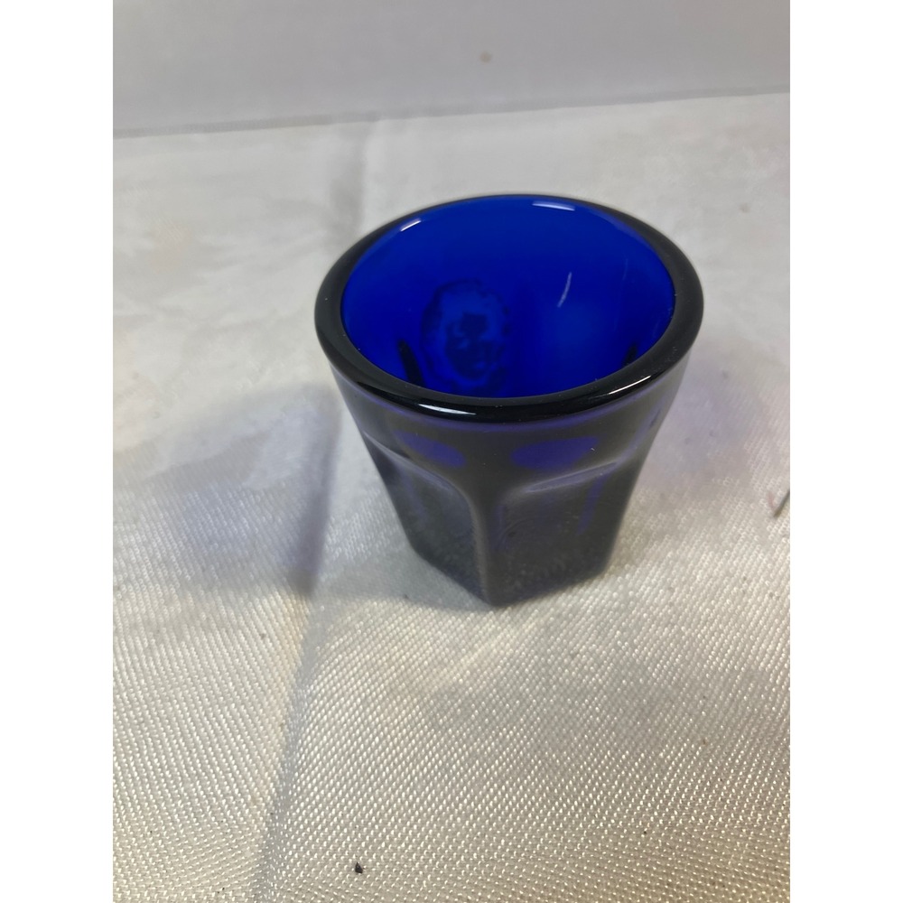 Shirley Temple Cobalt Blue Glass Cup Tumbler Portrait‎ Drinking Collectible